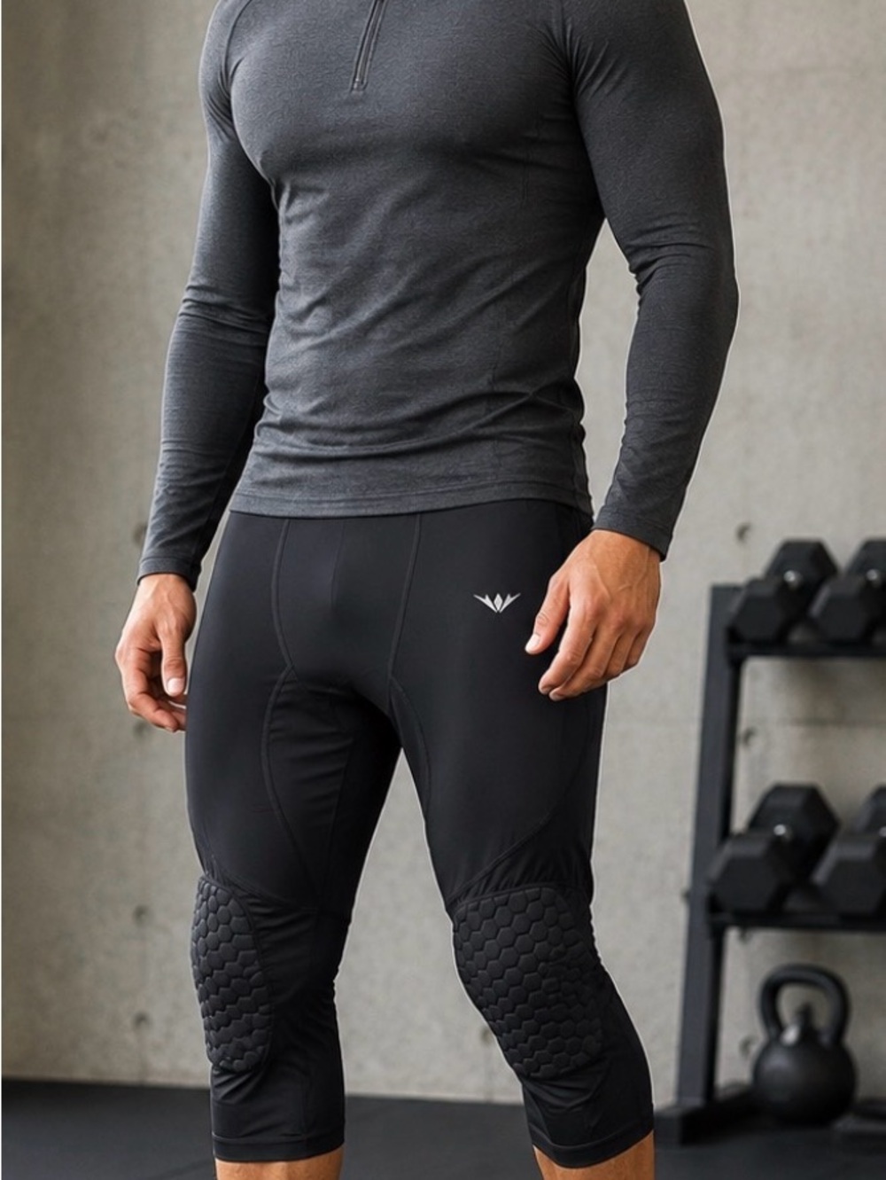 MEN  fitness honeycomb anti-collision pants - New